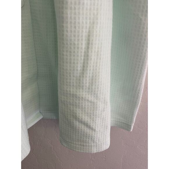 Miss Elaine L Robe Mint Green Soft Knit Embroidered Snap Buttons Knee Length NEW - Picture 6 of 8